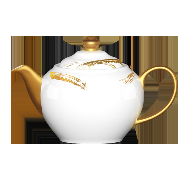BCFRTP45BD14 Чайник фарфоровый (450мл)45cl., костяной фарфор, Gold Stroke, RAK Porcelain, ОАЭ