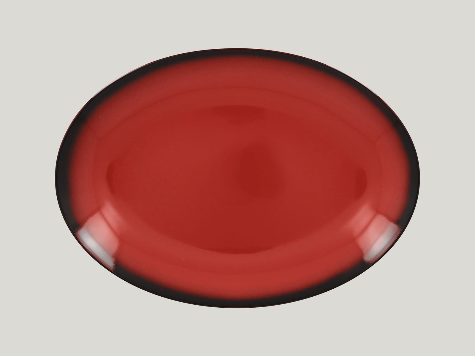 LENNOP32RD Тарелка овальная  32х23 см., плоская, фарфор,цвет красный, Lea, RAK Porcelain, ОАЭ
