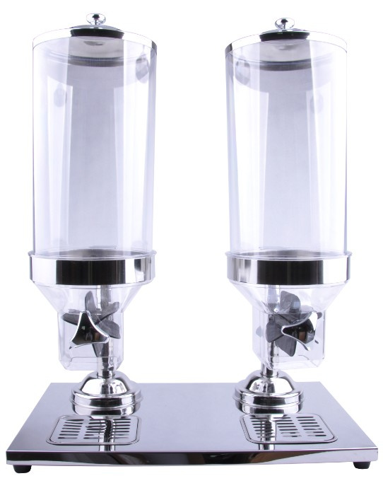 SCD12B Диспенсер для мюсли на 2 ёмкости, 34.5x48.5h=66см., каждая по 6л., нерж.сталь, Gerus. Китай