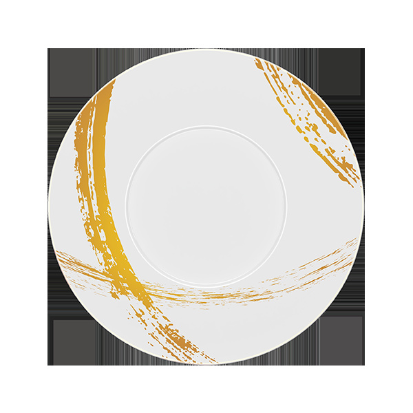 BCFRSA13BD14 Блюдце круглое  d=13 см., для арт.BCFRCU09, костяной фарфор, Gold Stroke, RAK Porcelain