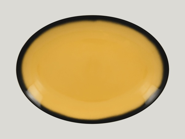 LENNOP36NY Тарелка овальная  36x27 см., плоская, фарфор,цвет желтый, Lea, RAK Porcelain, ОАЭ