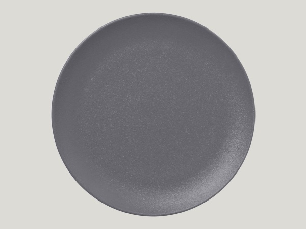 NFNNPR27GY Тарелка круглая "Coupe"  d=27 см., плоская, фарфор, NeoFusion Stone(серый), RAK Porcelain