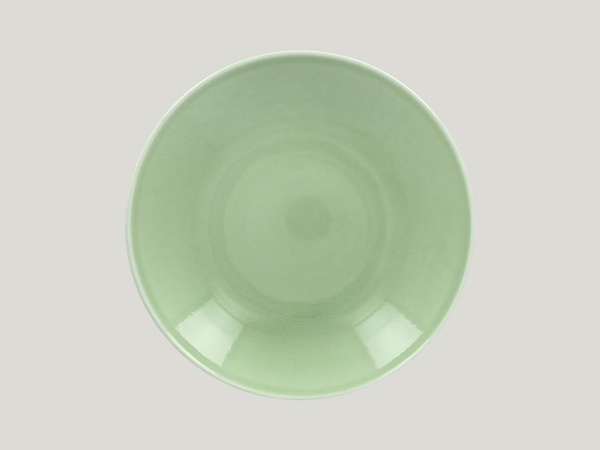 VNBUBC26GR Тарелка круглая "Coupe"  d=26 см., глубокая (1.2л)120cl, фарфор,цвет зеленый, Vintage, RA