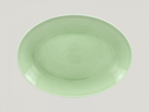 VNNNOP26GR Тарелка овальная  26х19 см., плоская, фарфор,цвет зеленый, Vintage, RAK Porcelain, ОАЭ